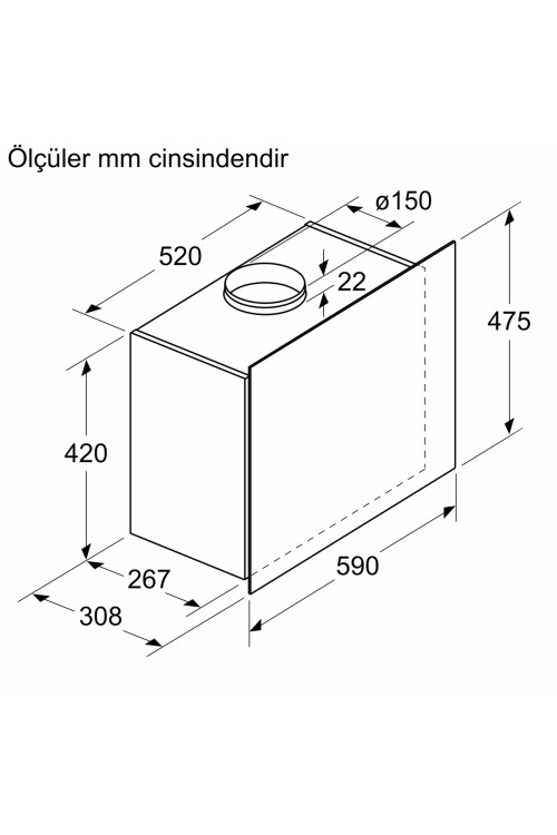 DWF67AK20T  Serie 6 Duvar Tipi Davlumbaz 60 cm Beyaz Cam Yüzey