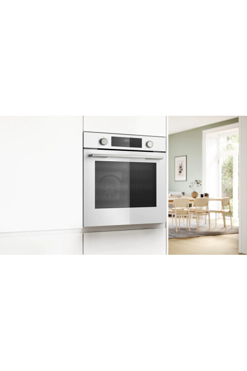 HUA717BV0 Serie 4 Buhar Destekli Ankastre Fırın 60 x 60 cm Beyaz