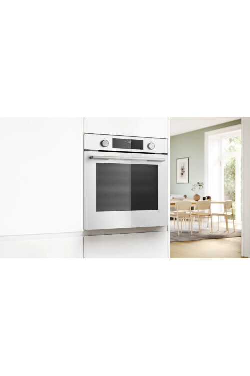 HUA736EV0T Serie 4 Buhar Destekli Ankastre Fırın 60 x 60 cm Beyaz