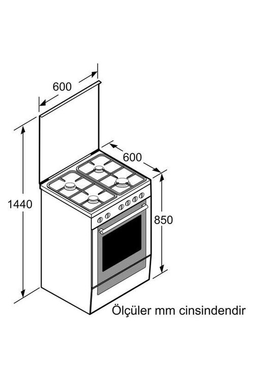HXA090H29T Serie | 4 Gazlı/Elektrikli Solo Fırın Beyaz