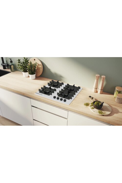 PNN6B2P40O  Serie 4 Gazlı Ocak 60 cm Sert cam, Beyaz