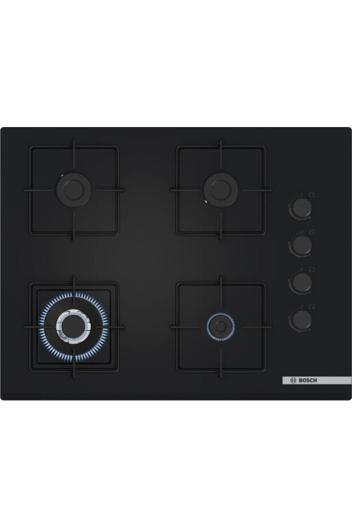 POH7C6P30O Serie 4 Gazlı Ocak 67 cm Sert cam, Siyah