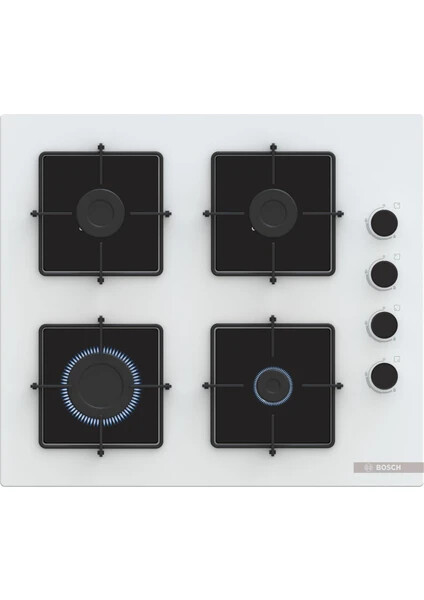 POP6C2P30O Serie 4 Gazlı Ocak 60 cm Sert cam, Beyaz
