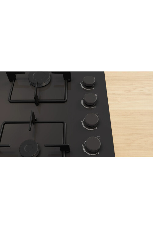 POP6C6P31O  Serie 4 Gazlı Ocak 60 cm Sert cam, Siyah