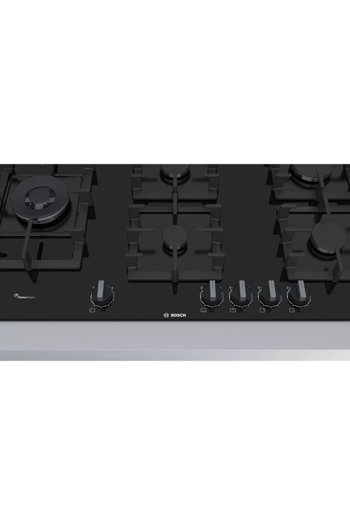 PPS9A6B90 Serie 6 Gazlı Ocak 90 cm Sert cam, Siyah