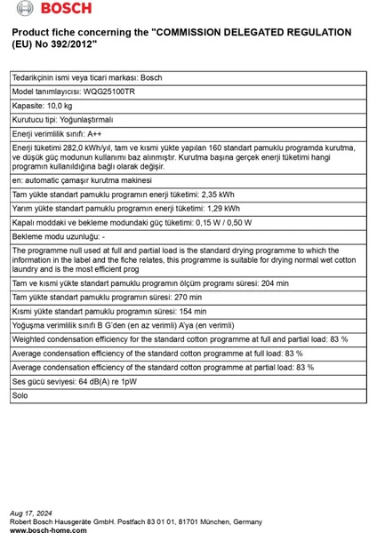 WQG25100TR Serie 4 Isı Pompalı Kurutma Makinesi 10 kg