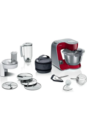 MUM5X720 Serie 4 Kitchen machine with scale MUM 5 1000 W Kırmızı, Gümüş