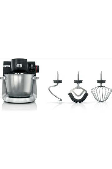 MUMS6ZS00 Serie 6 Kitchen machine with scale 1600 W Siyah, Fırçalanmış paslanmaz çelik