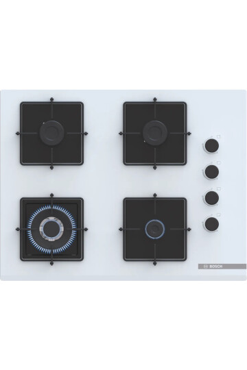 POH7C2P30O Serie 4 Gazlı Ocak 67 cm Sert cam, Beyaz